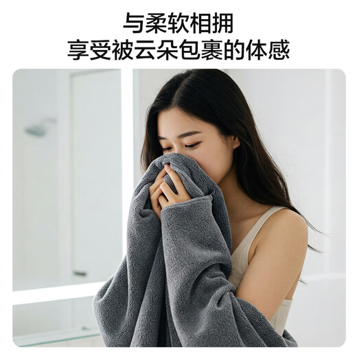 Made in Tokyo, 320g pure cotton 7A grade antibacterial bath towel, Class A thickened and soft Xinjiang cotton strong absorbent men's large bath towel, gray