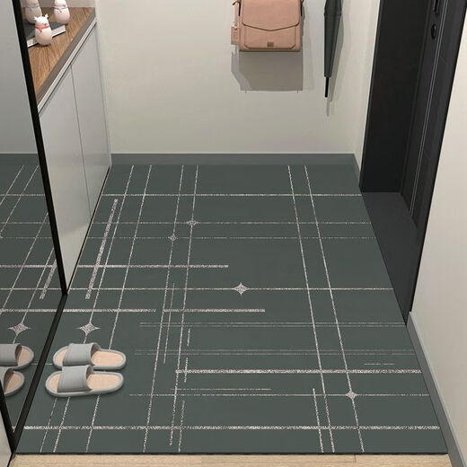 Beiyan entrance floor mats, entrance door mats, door mats, cuttable entrance floor mats, entrance door absorbent anti-slip carpets Galaxy-Silver 80cm*120cm