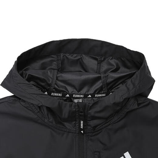 阿迪达斯外套男装2025年春季新款健身运动服训练跑步连帽防风休闲夹克 IN1483 XL