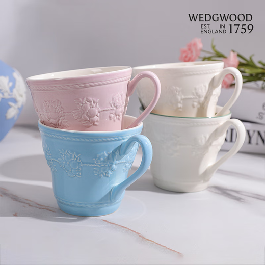 Wedgwood 11.11 Guaranteed Happy Holiday Blue + Raspberry Mug 2 Pack Ceramic Mug Matching Coffee Mug