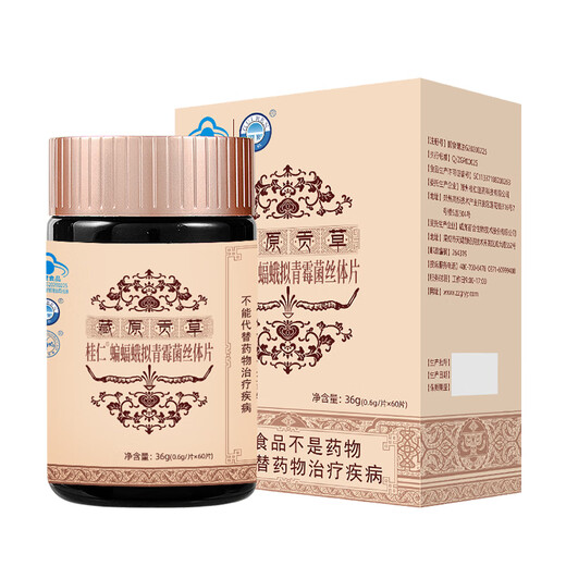桂仁虫草片冬虫夏草菌丝体含片胶囊60粒增强免疫 中老年人滋补营养品 虫草片十盒套餐（实发十五盒）