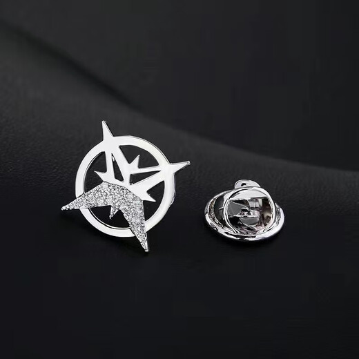 
VISIT Hexagram Brooch Men's Suit Small Collar Pin Business Collar Pin Trendy Women's Anti-Lighting Buckle 2 Hexagram Silver Gifts