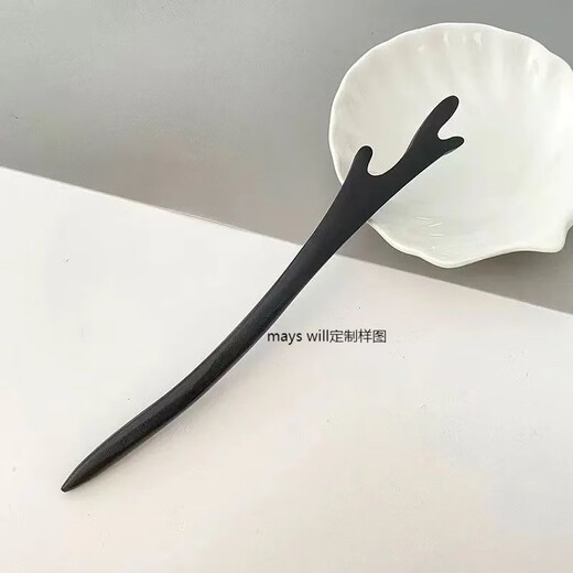 Mays Will Black Wooden Hairpin Ancient Style Modern Hair Hairpin Chinese Style Updo Hairpin Daily Simple Wooden Hairpin Birthday Gift Dragon Horn + Fairy Feather + Spirit Snake 3 Pack