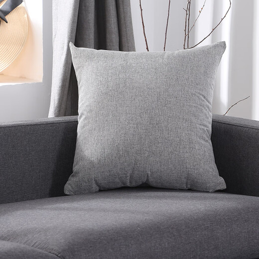 Bed back cushion large cotton and linen solid color pillow case linen sofa cushion living room pillow bedside backrest light gray 30*50cm separate coat