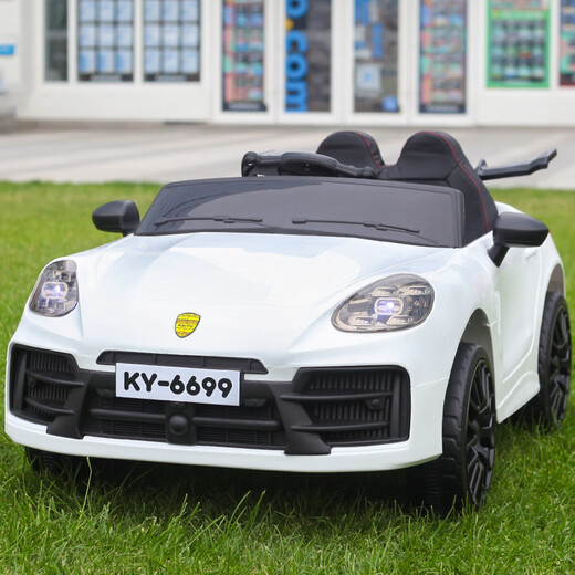Tongxinyu children's electric car, four-wheeled, can sit on one person, with remote control, infant toy car, baby driving stroller, olive green, large battery, dual drive + Bluetooth music