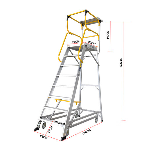 Échelle d'alliage en aluminium Hercule stable et en endurance Échelle de cargaison mobile monte d'assilèlement à harengs à l'échelle d'escalade à l'échelle d'escalade FS13596 Échelle de huit étapes 3,1 mètres 3,1 mètres