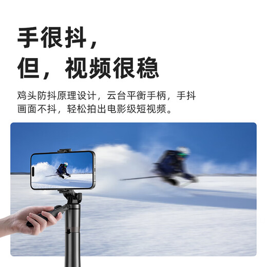 飞利浦蓝牙自拍杆直播手机支架落地三脚架手持云台稳定器便携360度旋转拍照拍摄专用DLK5303B/93