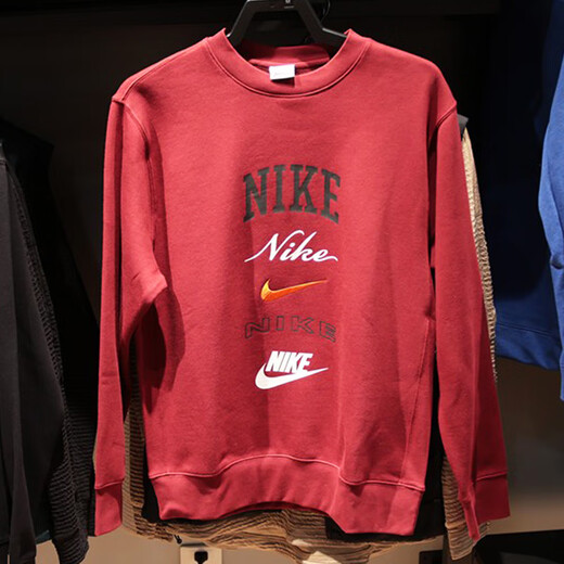 耐克（NIKE） 卫衣男士2025春秋季运动服加绒保暖圆领套头衫FN2611-365 FN2611-677深红色内里加绒 M