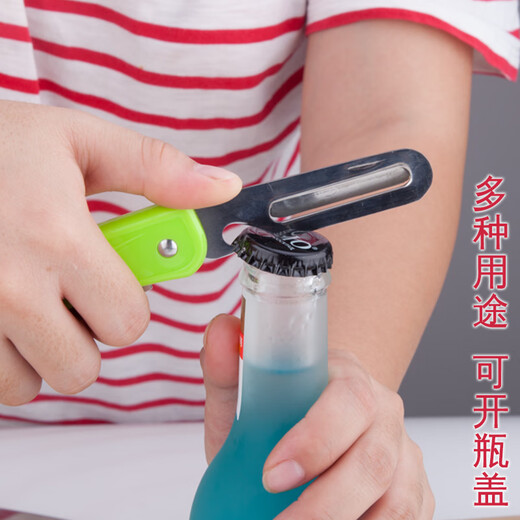 利皇水果刀折叠刀瓜果刀家用便携宿舍厨房小刀刀具多功能削皮刀组合 蓝-带刨折叠水果刀