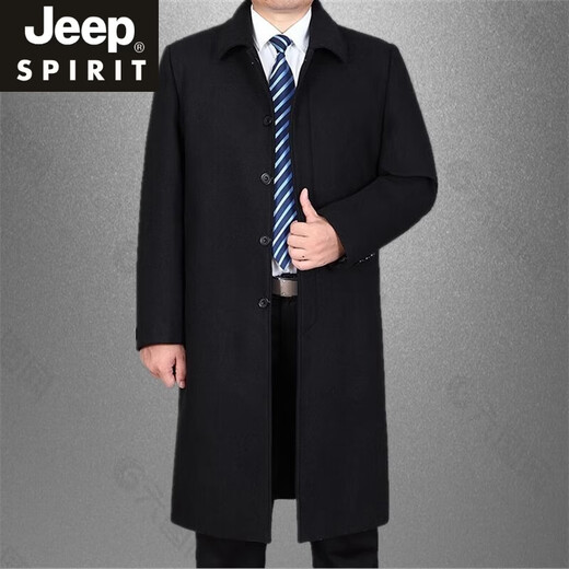 Jeep Spirit Long Wool Plush Chop para hombres sobre la rodilla Otoño e Invierno Ropa para personas de mediana edad y ancianos además de la gabardina de lana en terciopelo para hombres Long Navy Azul (sin terciopelo agregado en primavera y otoño) M 170 sugiere 100-125 Jin [Jin equivale a 0.5 kg]
