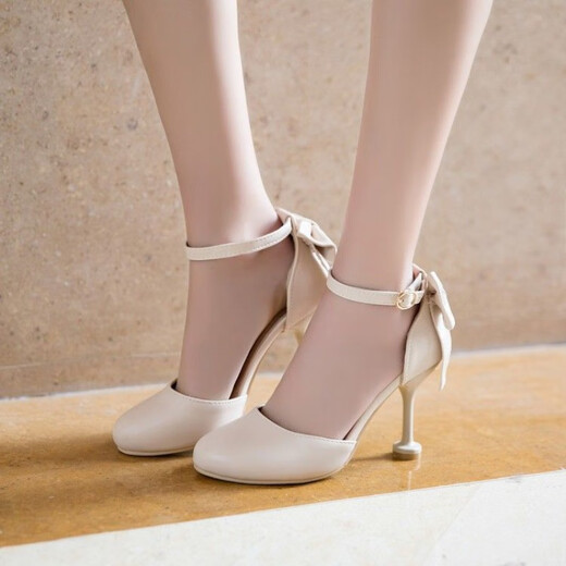Ye Yu, a primary school student, hosted a very tall stiletto high-heeled shoe for middle-aged and older children, birthday dress shoes, girls model catwalk performance shoes, white wear-resistant upgraded model 9cm heel 32 / suitable for feet length 21cm