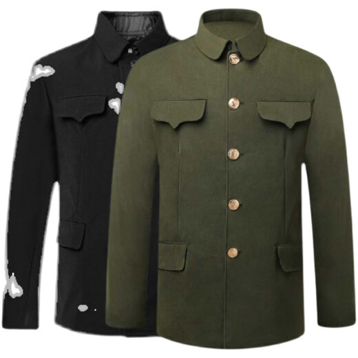 Mao suit men's dad's Mao suit autumn and winter clothes for grandpa and the elderly blue black 74/ weight 115-130 Jin Jin equals 0.5 kg