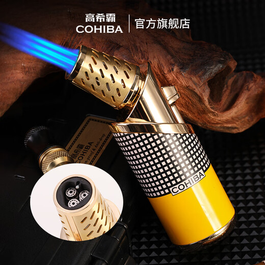 Cohiba cigar scissors, windproof lighter, welding gun, portable cigarette cutter, cigar tools, business birthday gifts for elders