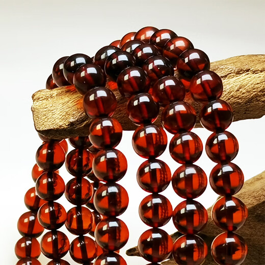 Amber Beads One Thing One Picture One Certificate Amber Beads String 108 Women's Necklace Black Brown Burgundy Water Purification Grade Beads String 20.22g 6.5mm