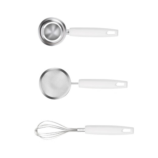 Baige baby food supplement tool 304 stainless steel egg white separator egg white separator filter screen baking tool [Food mesh leak + egg white separator + egg white separator]