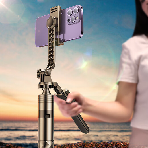 Jiahuacai selfie stick floor-standing tripod mobile phone stand universal selfie artifact 360 degree rotating handheld anti-shake photography travel portable multi-function selfie live shooting stand 1.7 meters [three-axis aviation aluminum alloy] send Bluetooth remote control