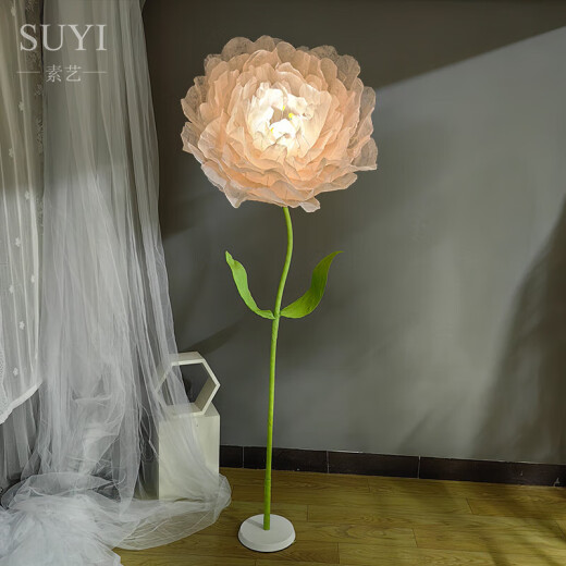 OIMG petal log living room floor lamp custom handmade flower floor lamp finished living room decoration ornaments elegant cotton water other sizes please contact customer service total height 1718 meters pole is aluminum plastic tube