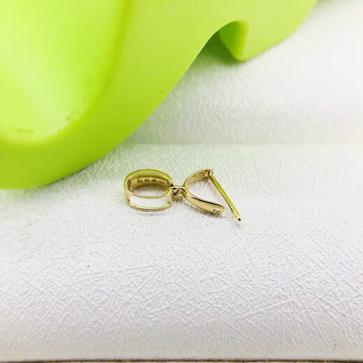 Miling 18K gold square diamond buckle thick version diamond buckle head emerald jasper neck ornament pendant clip buckle accessory 18k gold 1 piece