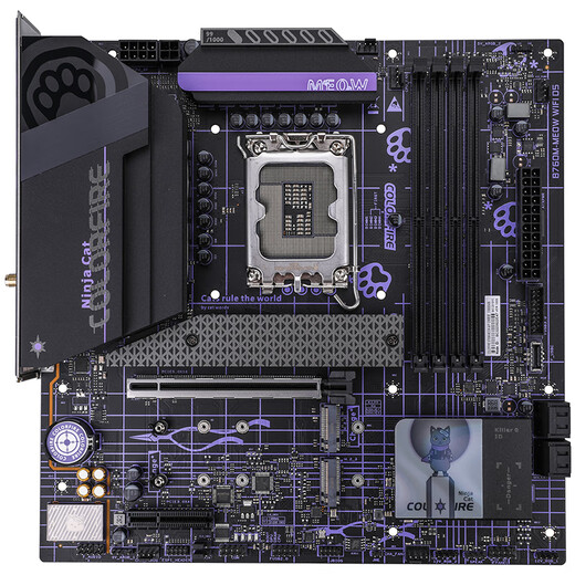 COLORFIRE 主板CPU套装 B760M-MEOW WIFI D5暗影紫+英特尔(Intel) i5-14600KF CPU 主板+CPU套装