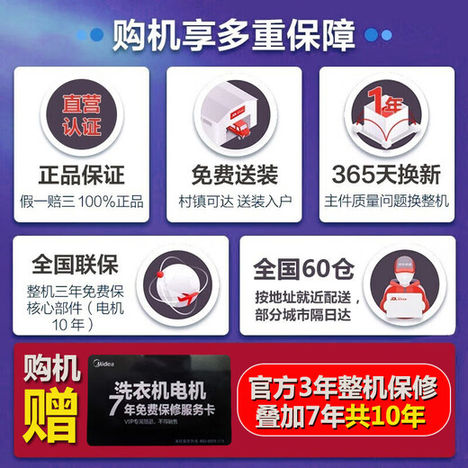 Midea washing machine fully automatic pulsator 10kg large capacity first class energy efficiency household inner barrel no cleaning single dehydration 15 minutes quick wash energy saving scheduled washing trade-in 10kg large capacity monthly sales of 3000 units