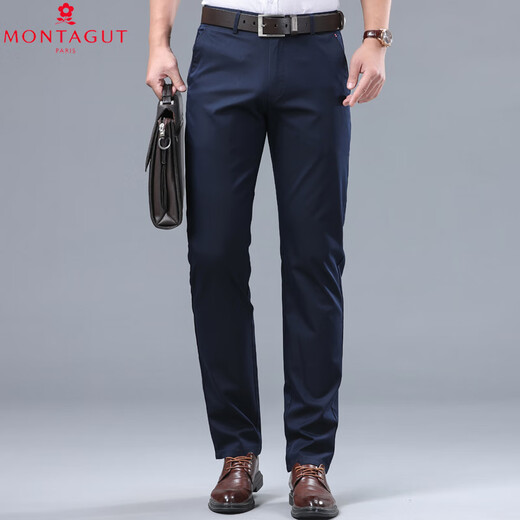 Montagut Business Casual Pants Men's 2025 Summer delgado recto recto Mid-Wica Algody All-Match Pants 9928-1 Caki 29