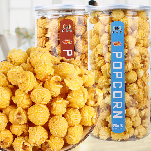 Every restaurant has a barrel popcorn caramel flavor creamy flavor puffed snacks casual office food movie snacks three flavors mixed