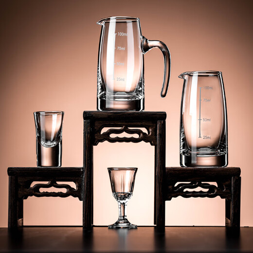 Divisor de vinos de vino blanco de estilo chino de Yonghuan Juego de casas de vinos pequeños Copa de vinos pequeños Comerciales de hotel 2 doce con escala 6 tazas 6 macetas 1 Divisor de vino manual + 11150 ml