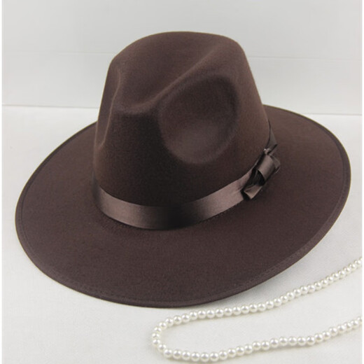 Woodpecker (TUCANO) Shanghai Xu Wenqiang Jackson big-brimmed top hat for men and women stage British hat jazz wool felt hat for the elderly 15# high top black (one size fits all for head circumference 58)