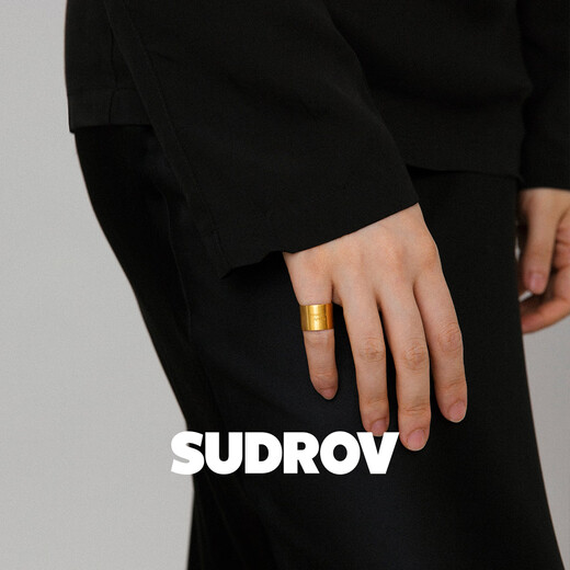 Sujue SUDROV new product niche design high-end light luxury 18K gold wide ring women's fashion personalized tail ring size 5 (circumference 43.1mm) 1 size too small
