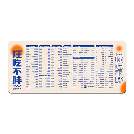 SuoneNG shortcut key collection mouse mat with large size wrist guard personalized text computer desktop mat cad custom made LC-844 [work hard to make money] 300x800mm3mm