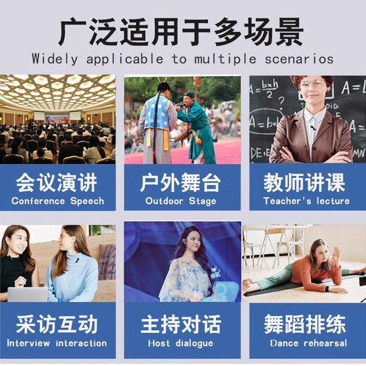 Xiexunda Wireless Microphone Host's Same Style Little Bee Amplifier with Invisible Color Headset Trolley Speaker Earhook Headset Microphone Special for Dance Yoga Teachers Lightweight (One Drag and One Microphone) Sports Color Binaural Hanging Wireless Microphone UHF Standard Configuration + Charging Head + Amplifier