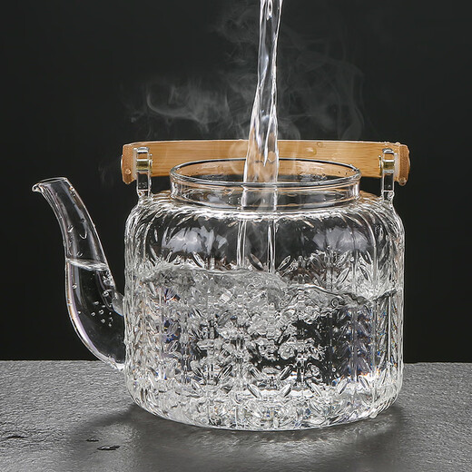 Lekali teapot glass handle kettle tea water separation tea kettle steaming electric ceramic stove can be used as a kettle around the stove to make tea tea set wheat ear handle kettle steaming double inner pot 1100ml