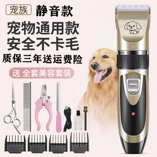 Teddy Dog Electric Hair Clipper Pet Rechargeable Shaver Electric Clipper Home for Cutting and Shaving Dogs Gold Basic Package