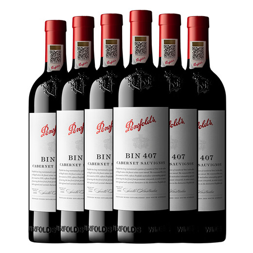 奔富（Penfolds）Bin 407赤霞珠红葡萄酒750ml*6支 进口行货 官方正品 原箱