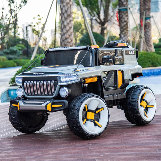 Weibet children's remote control car off-road vehicle parent-child children's electric car four-wheeled adult Hummer baby toy car gray/12V23A Chaowei battery/soft wheel/550 motor