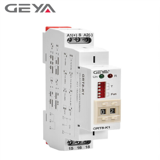 Geya AC 220V digital display high-precision dc24V power-on delay time relay GRT8-K 1 open 1 close AC/DC12240V