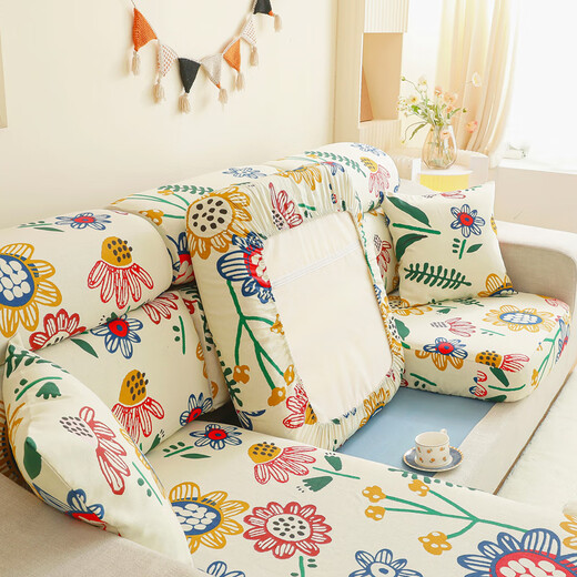 Silk Pure Cotton Anti-static Sofa Cover Cover All-Inclusive Thickened Four-Season Sofa Cushion Cover Customized No Static Blue Check Roving Anti-Wrinkle Customized According to Sofa Cushion Size (Contact Customer Service