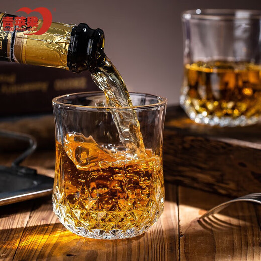 Green apple glass water cup tea cup drink cup foreign wine cup spirit cup whiskey cup 220ml*6 color box