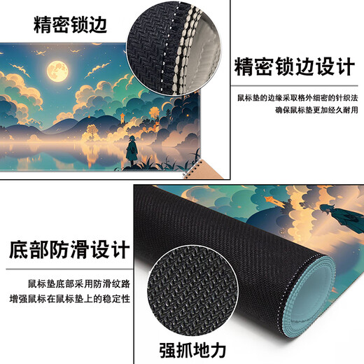 
Three-color cat mouse pad super large 2D landscape office desk pad game e-sports computer keyboard pad student 12803 starry dots 80 cm x 30 cm x 4 mm
