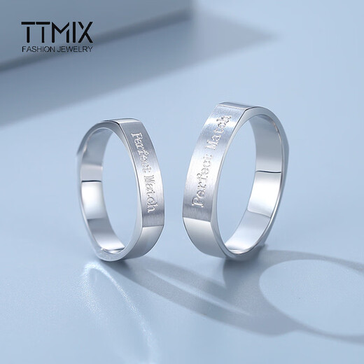 TTMIX couple rings pt950 platinum ring for men and women, female model, a natural pair of platinum proposal and wedding rings, single 11# 5.3-5.5g