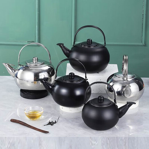 Sanqihu yellow wine warmer kettle 304 stainless steel household hot yellow rice wine special pot for boiling red wine and white wine medium 304 stainless steel warm wine kettle gold 1.0L