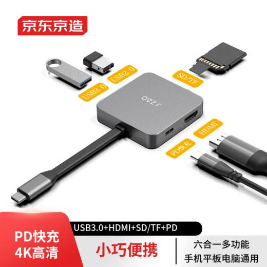 Made in Tokyo, USB docking station type-c6-in-1 iPad/Apple MacBook docking station HDMI converter 4K screen projection adapter data cable splitter