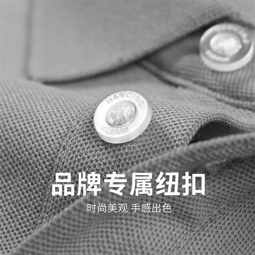
Dancing with the wolf [scattered embroidery] Lapel short-sleeved T-shirt for men 2025 summer new Solona skin-friendly Polo shirt 6173 medium gray 003 L (175)