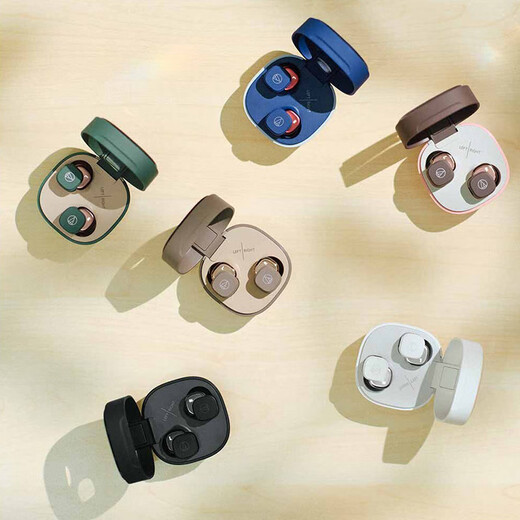 Audio-Technica ATH-SQ1TW2 Bluetooth Wireless Headphones True Wireless Headphones Wireless Charging IP5X* Waterproof Navy Blue