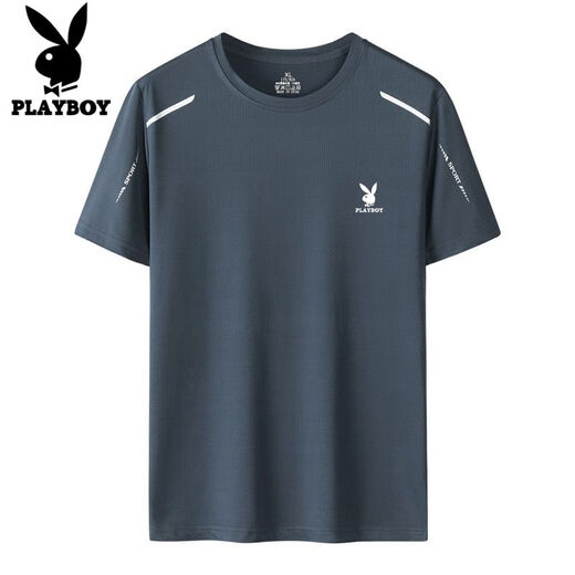 
Playboy summer short-sleeved ice silk round neck T-shirt for men's sports and casual quick-drying breathable large size H-9901 two-piece package [black + white] M Recommended 80Jin [Jin equals 0.5 kg]-95Jin [Jin equals 0.5 kg]