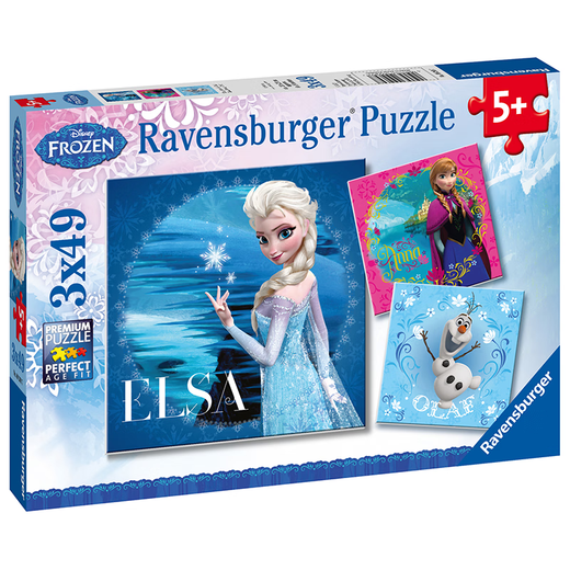 睿思（Ravensburger）冰雪奇缘儿童拼图3合1 3x49片 男孩女孩生日礼物
