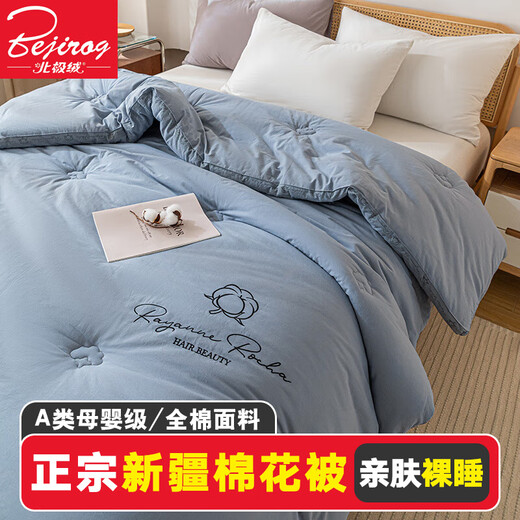 Arctic velvet cotton quilt Xinjiang quilt in winter quilt in winter thick quilt student dormitory quilt in winter thick winter keep warm light blue [Xinjiang cotton filling] 150*200cm summer quilt [about 3 Jin [Jin equals 0.5 kg]]