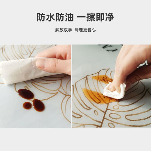 Bo Ling Lu light luxury high-end table mat tablecloth rectangular waterproof and oil-proof thickened anti-scalding heat insulation wipeable washable coffee table table mat Rainbow 50*80cm