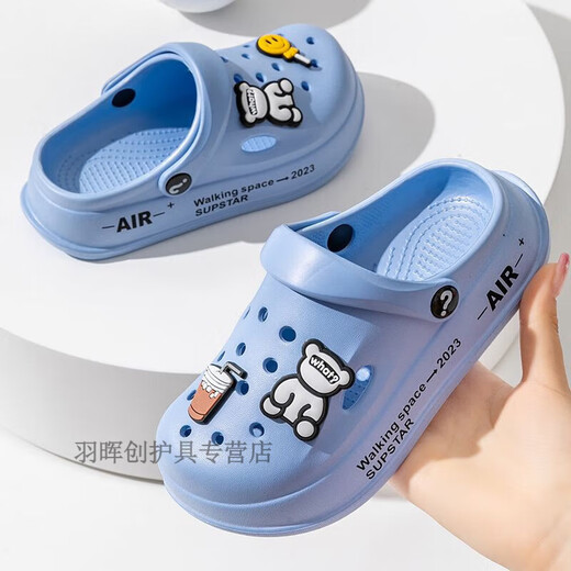Wei Jie Children's Slippers Мужские 4-6-летние детские туфли для детей в летних ношении антиколетных пляжных туфель с толстыми пляжами детская милая комната Горячая распродажа: 6227 метров белый-бас-легкий год 24-25 [внутренняя длина 170 мм]]