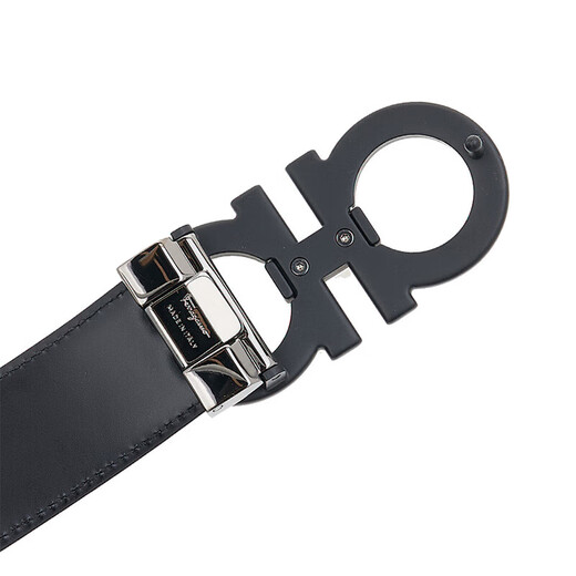 菲拉格慕（Ferragamo）腰带 LOGO印花男士时尚休闲皮带 黑色0749930-S 105